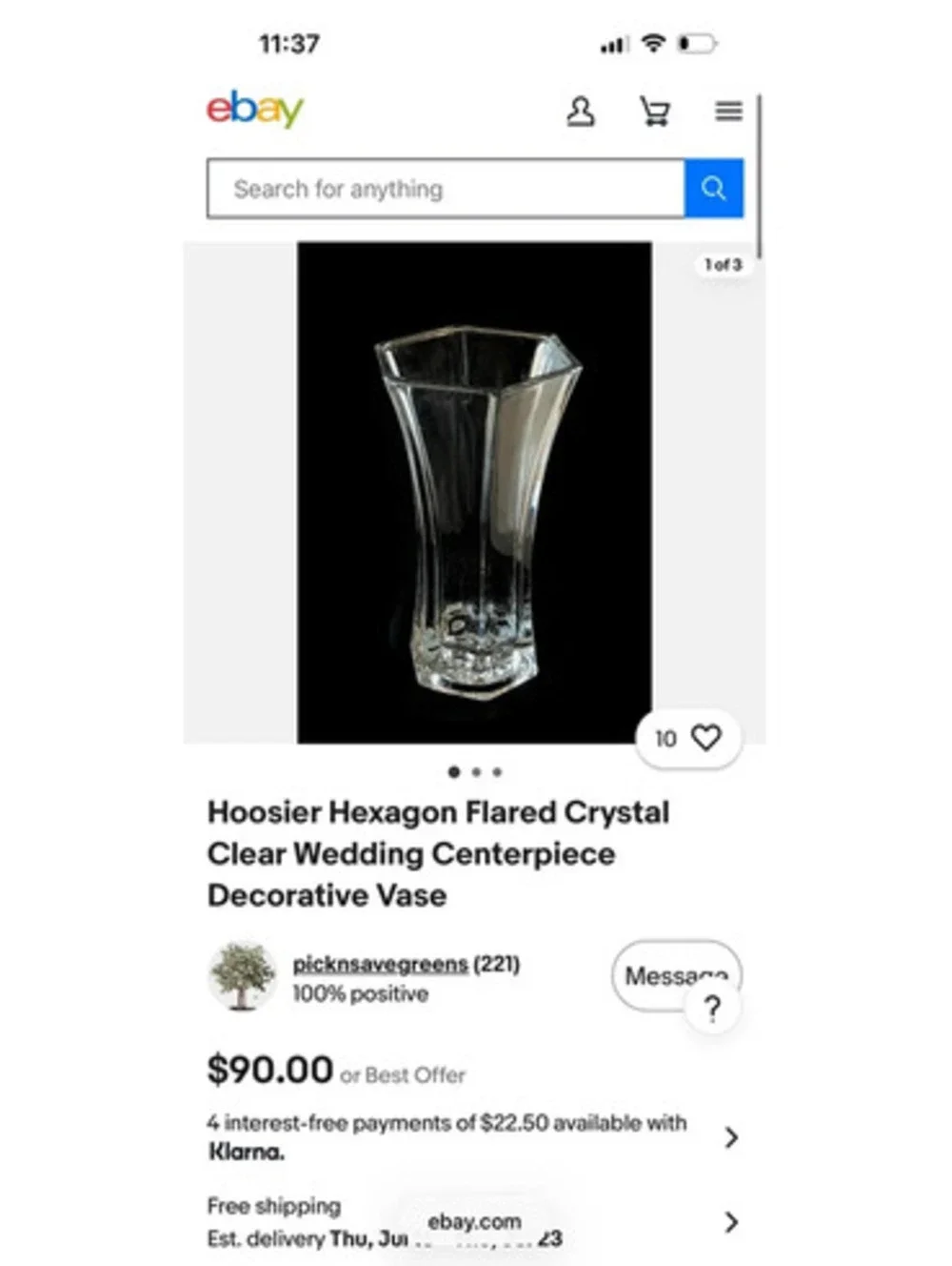 Vintage Hoosier glass vases